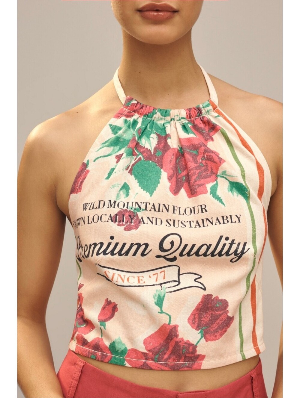NWT Anthropologie Sleeveless Printed Halter Top.  Size S. Ret. $88